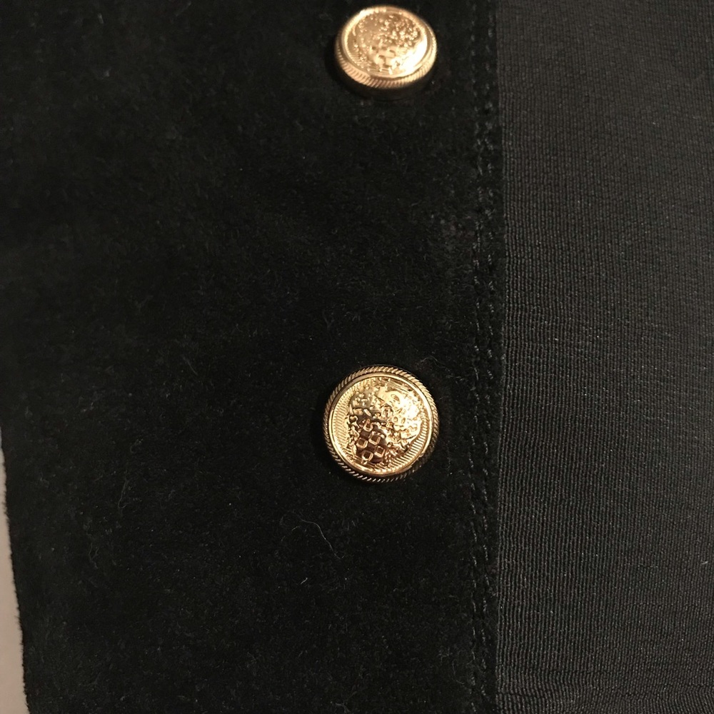 ***SOLD!***EUC Vince Camuto Vacilla suede black gold button riding boots 7 - Picture 7 of 7